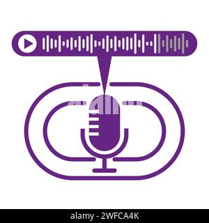 microphone sound icon. Sound wave. Voice message sound icon. Call symbol. Chat message icon. Vector illustration. Stock picture. EPS 10. Stock Vector