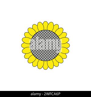 Beautiful sunflower icon. Simple nature floral background. Vector illustration. Stock picture. EPS 10. Stock Vector