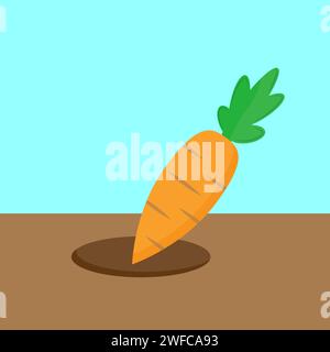 green carrot land. Vintage nature graphic. Design element. Vector illustration. stock image. EPS 10. Stock Vector