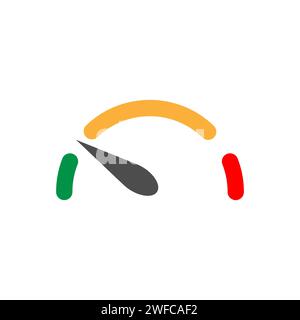 Speedometer arrow in flat style. Progress bar. Vector illustration. Stock image. EPS 10. Stock Vector
