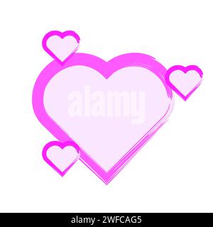 Pink hearts in abstract style. Love symbol. Logo symbol. Vector illustration. stock image. EPS 10. Stock Vector