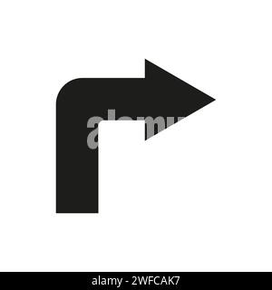 Black arrow turn right. Transparent background. Vector illustration. stock image. EPS 10. Stock Vector