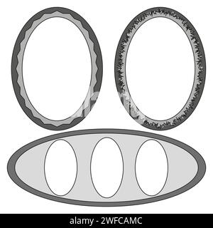 set frames. Simple frames in sketch style. Vector illustration. Stock image. EPS 10. Stock Vector