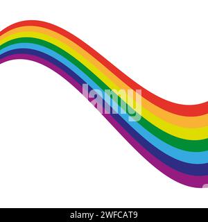 Line art wavy rainbow. Wave pattern. Vector illustration. EPS 10. Stock Vector