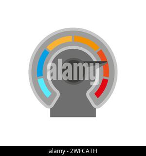 Speedometer in flat style. High speed. Progress bar. Speed dial indicator. Vector illustration. stock image. EPS 10. Stock Vector