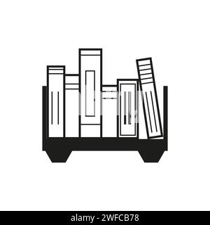 Shelf with books icon. Vector illustration. Stock image. EPS 10. Stock Vector