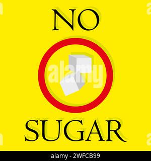 No sugar for web design. Sweet food. Pixel perfect. Vector illustration. stock image. EPS 10. Stock Vector
