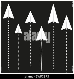 White paper planes. Origami icon. Travel concept. Business concept. Vector illustration. stock image. EPS 10. Stock Vector