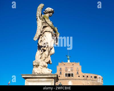 Castel Sant'Angelo at the bank of Tiber River (Rome/Italy) Stock Photo