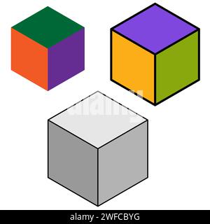 Colored cubes. Gradient background set. Vector illustration. stock image. EPS 10. Stock Vector