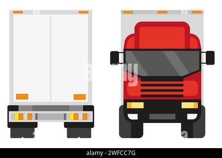 American truck front to back. Automobile identity. Vector illustration. stock image. EPS 10. Stock Vector