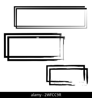 Brush rectangles frames. Vector illustration. Stock image. EPS 10. Stock Vector