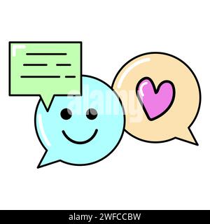 Cartoon banner. Social media. cartoon message in modern style on white background. Vector illustration. stock image. EPS 10. Stock Vector