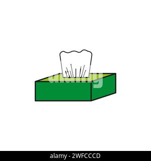 Green box paper napkins. Logo design. Vector illustration. Stock image. EPS 10. Stock Vector