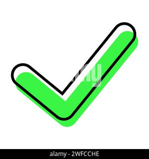 Green tick. Green checklist vector design. Checkbox icon. Tick icon. Vector illustration. stock image. EPS 10. Stock Vector
