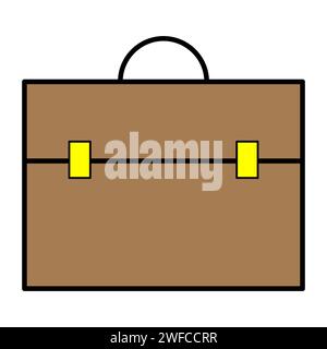 Briefcase with handle in modern style. Business concept. Vector illustration. stock image. EPS 10. Stock Vector