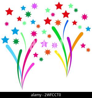 cartoon fireworks. Clipart image. Vector illustration. stock image. EPS 10. Stock Vector