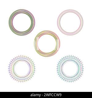 Spiral circles. Circle frame set. Geometric element. Vector illustration. Stock image. EPS 10. Stock Vector