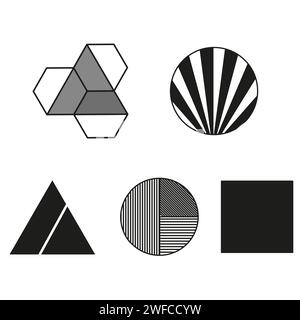 different geometric shapes. Rectangle pattern. Vector illustration. Stock image. EPS 10. Stock Vector