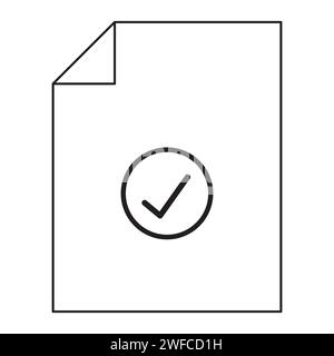 Flat icon with paper check mark. paper check mark. Tick icon. Vector illustration. stock image. EPS 10. Stock Vector