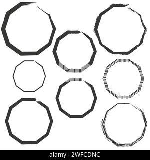 black brush frame on white. Edge frame. Brush texture. Vector illustration. stock image. EPS 10. Stock Vector