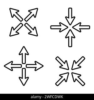 Abstract arrows set. Cross symbol. Vector illustration. stock image. EPS 10. Stock Vector