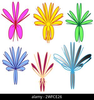 Geometric flowers in modern style. Vector illustration. stock image. EPS 10. Stock Vector