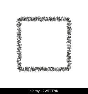 Doodle brush zigzag frame. Vintage pencil sketch. Vector illustration. EPS 10. Stock Vector