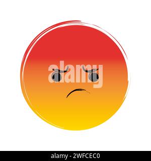Angry smiley, great design for any purposes. Smile icon. Emoji face. Smiley face. Vector illustration. stock image. EPS 10. Stock Vector