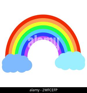 rainbow on clouds. Summer concept. Clipart image. Summer vacation. cartoon concept. Vector illustration. stock image. EPS 10. Stock Vector