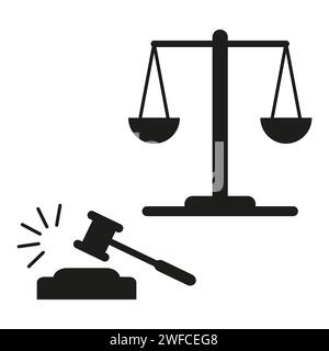 Judge's gavel scales. Business concept. Vector illustration. Stock image. EPS 10. Stock Vector