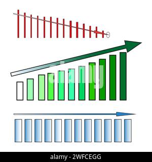 Columns arrows graph. infographic for marketing design. Financial concept. Vector illustration. stock image. EPS 10. Stock Vector