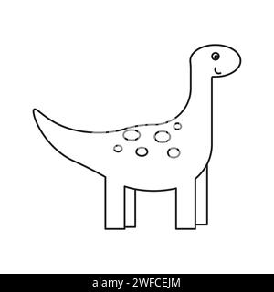 Cartoon illustration with black cartoon dinosaur icon. Cute character logo. Vector illustration. stock image. EPS 10. Stock Vector
