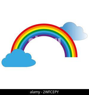 Cartoon rainbow clouds. Vector illustration. stock image. EPS 10. Stock Vector