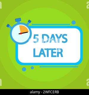 five day letter. Sale promotion poster. Special offer symbol. Discount promotion. Vector illustration. stock image. EPS 10. Stock Vector