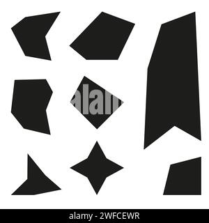 Black geometric shapes corner effect on white background. Vector illustration. EPS 10. Stock Vector