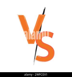 VS sign. Versus icon. Orange emblem. Cartoon element. Creative logotype. Flat style. Vector illustration. Stock image. EPS 10. Stock Vector