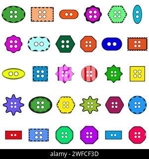 Cartoon different colored buttons clothes. Vector illustration. stock image. EPS 10. Stock Vector