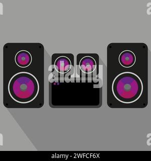 audio system drawing. Modern technology. Vector illustration. Stock image. EPS 10. Stock Vector