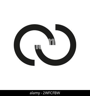 Abstract icon with interlace interconnected intersecting circles. Vector illustration. EPS 10. Stock Vector