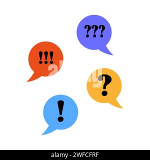 Message question mark exclamation. Answer question sign. Faq symbol concept. Vector illustration. Stock image. eps 10. Stock Vector