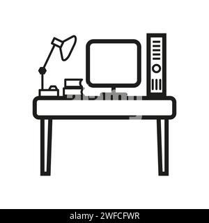 computer workplace icon. Vector illustration. stock image. EPS 10. Stock Vector