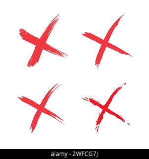 red crosses on white background. Cross symbol. Tick icon. check mark icon. Vector illustration. stock image. EPS 10. Stock Vector