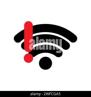 Wifi exclamation mark. Communication technology. Internet technology. mobile device concept. Vector illustration. stock image. EPS 10. Stock Vector