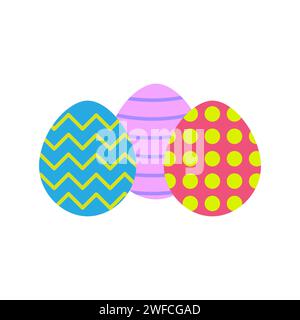 Realistic set with easter eggs. Happy easter. Vector illustration. stock image. EPS 10. Stock Vector