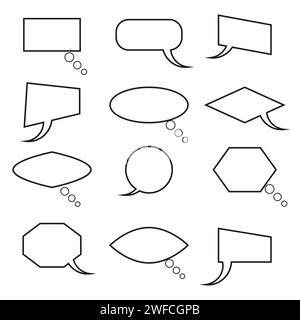 Dialog, chat speech bubble. Chat icon set. Vector illustration. stock image. EPS 10. Stock Vector