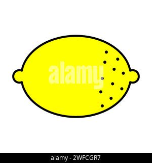 Whole lemon in modern style. Fruit juice. Vector illustration. stock image. EPS 10. Stock Vector