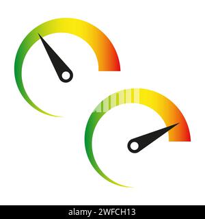 Speedometers in flat style. High speed. Vector illustration. Stock image. EPS 10. Stock Vector