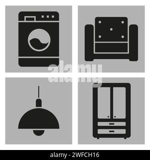 black home appliances icon. Vector illustration. stock image. EPS 10. Stock Vector