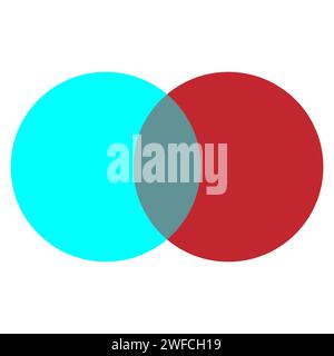 Intersecting circles in flat style. Business circle. Geometric element. Round logo. Vector illustration. stock image. EPS 10. Stock Vector